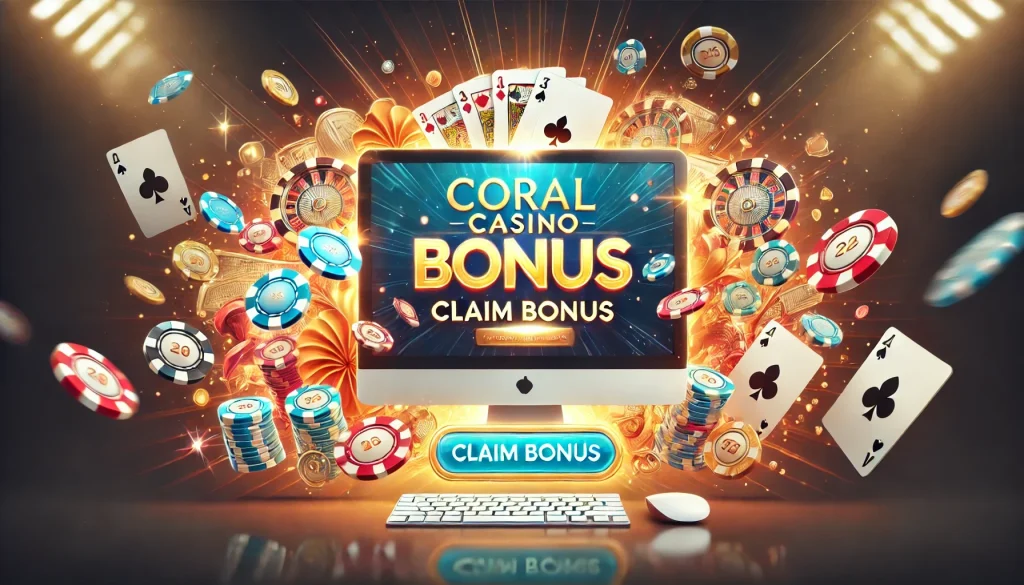 Coral Casino Banner Get Bonus.