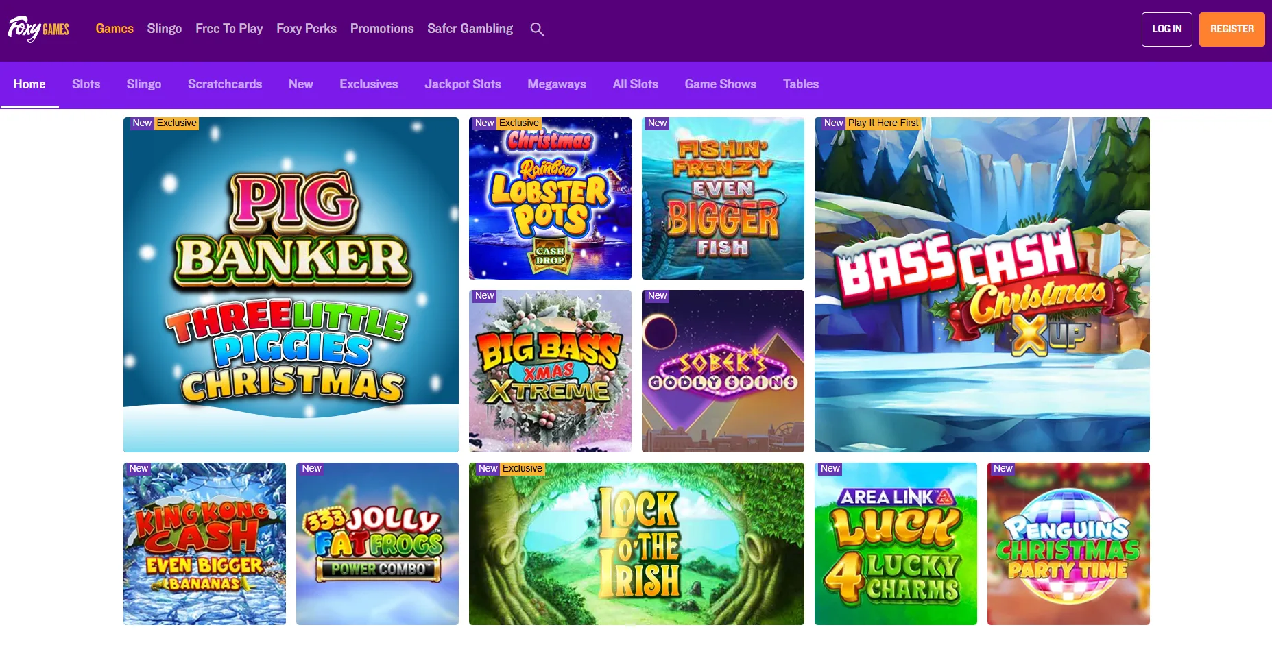 Foxy Games Casino website interface.