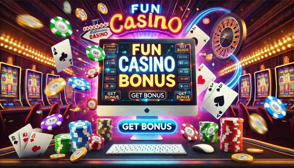 Fun Casino Banner Get Bonus.