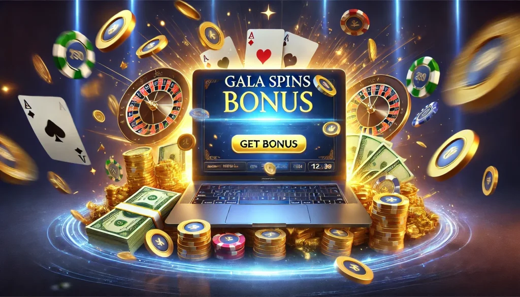 Gala Spins Banner Get Bonus.