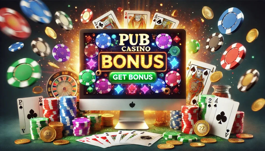 Pub Casino Banner Get Bonus.