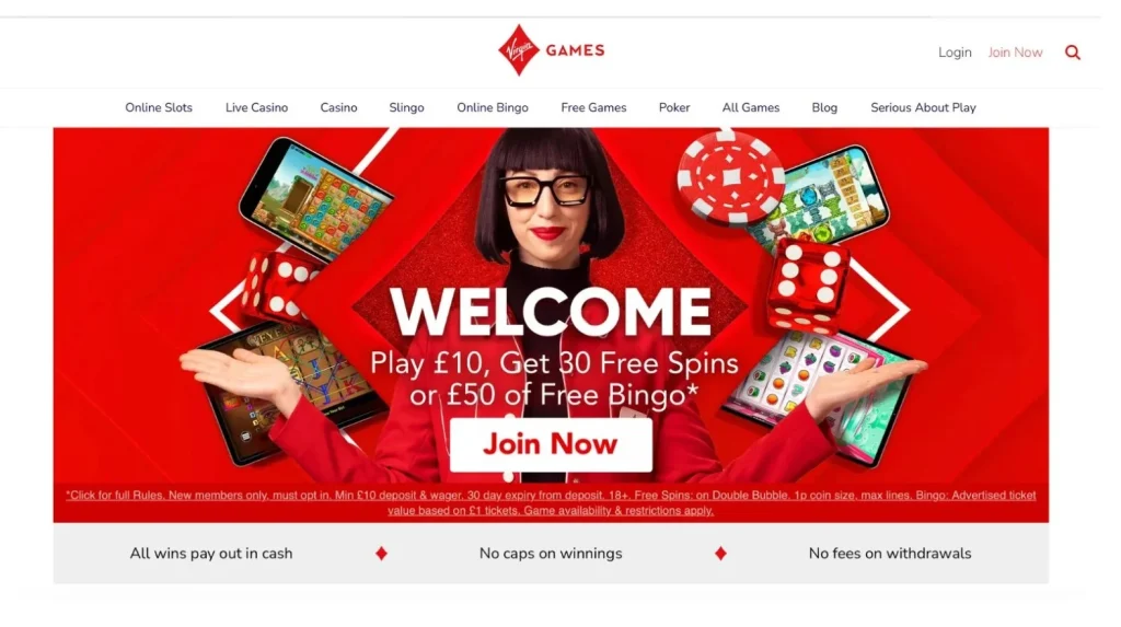 Virgin Games Casino bonus banner.
